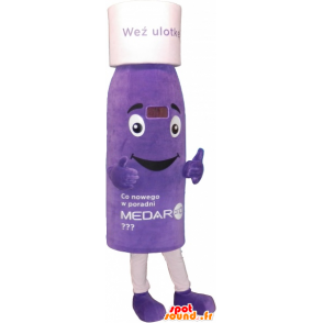 Mascotte de flacon violet. Mascotte de lotion - MASFR032779 - Mascottes d'objets