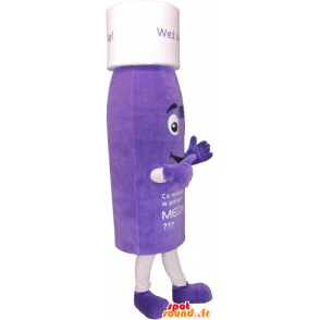 Mascotte de flacon violet. Mascotte de lotion - MASFR032779 - Mascottes d'objets