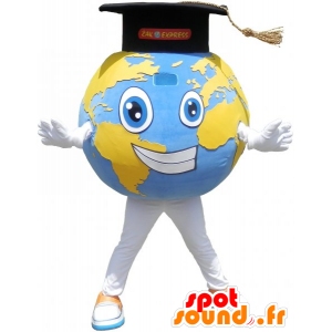 Gigantiske planeten jorden maskot med Grad Cap - MASFR032781 - Ikke-klassifiserte Mascots