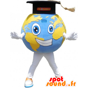 Ziemia planeta olbrzym maskotka z Grad Cap - MASFR032781 - Niesklasyfikowane Maskotki