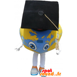 Mascote gigante planeta terra com Grad Cap - MASFR032781 - Mascotes não classificados