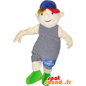 Boy mascot dressed in a striped dress - MASFR032783 - Mascots boys and girls