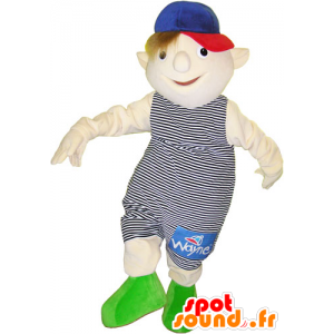 Jongen mascotte gekleed in een gestreepte kleding - MASFR032783 - Mascottes Boys and Girls