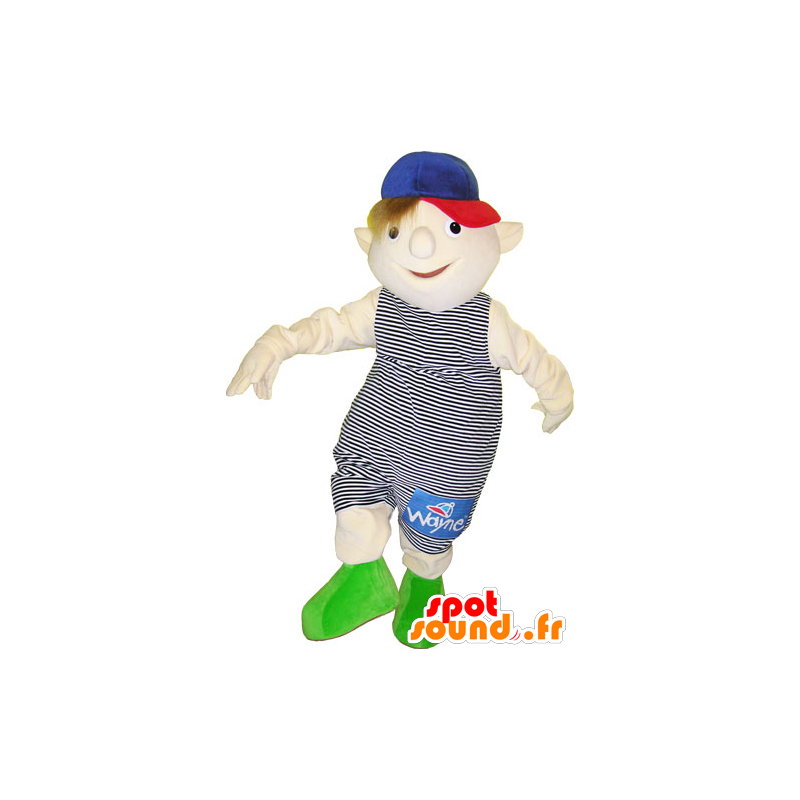 Boy mascot dressed in a striped dress - MASFR032783 - Mascots boys and girls