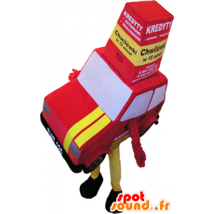 Mascot red and yellow car giant. Mascot vehicle - MASFR032785 - Mascots of objects