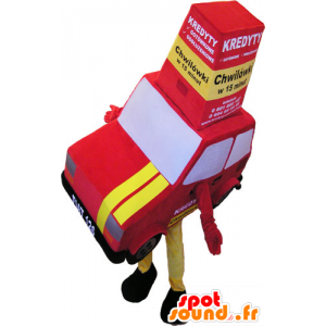 Mascot carro vermelho e amarelo gigante. veículo Mascot - MASFR032785 - objetos mascotes