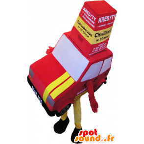 Mascot gigante coche rojo y amarillo. vehículo de la mascota - MASFR032785 - Mascotas de objetos