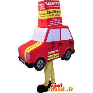 Mascotte de voiture rouge et jaune géante. Mascotte de véhicule - MASFR032785 - Mascottes d'objets