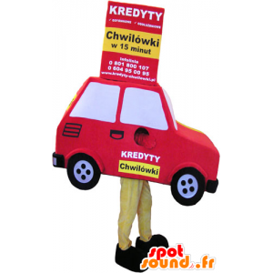 Mascot red and yellow car giant. Mascot vehicle - MASFR032785 - Mascots of objects