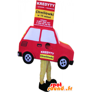 Mascot gigantische rode en gele auto. Mascot voertuig - MASFR032785 - mascottes objecten