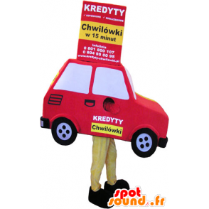 Mascot gigante coche rojo y amarillo. vehículo de la mascota - MASFR032785 - Mascotas de objetos