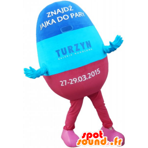 Mascot blauw en roze pil. drug Mascot - MASFR032787 - mascottes objecten