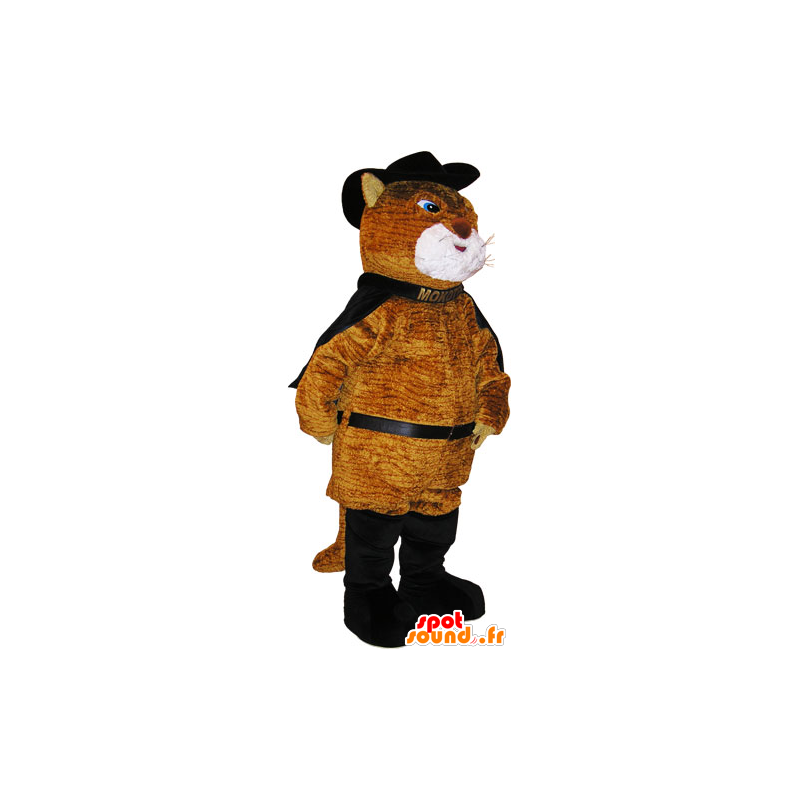 Mascot grande abito gatto gatto con marrone - MASFR032788 - Mascotte gatto