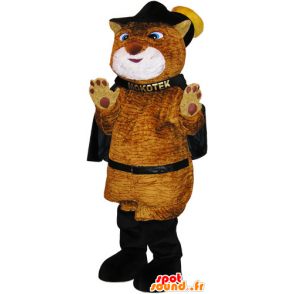 Mascot grande abito gatto gatto con marrone - MASFR032788 - Mascotte gatto