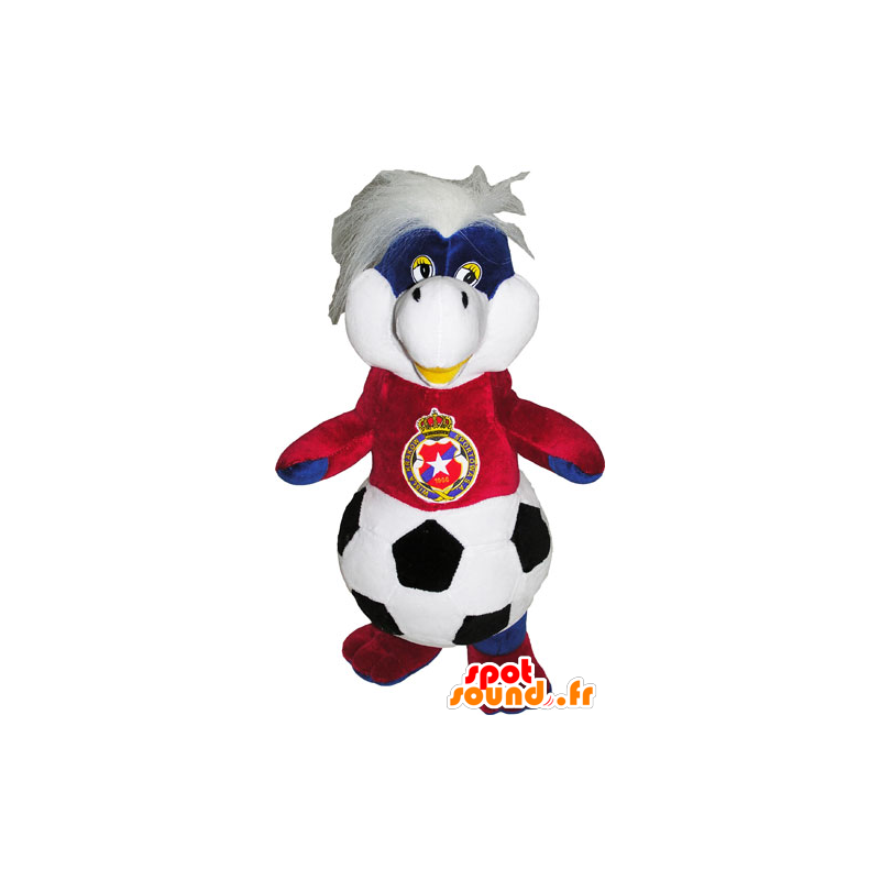 Plush mascot body with a ball and a soccer jersey - MASFR032792 - Mascots unclassified