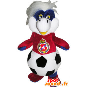 Plush mascot body with a ball and a soccer jersey - MASFR032792 - Mascots unclassified