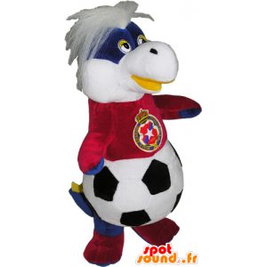 Cuerpo de la mascota de peluche con una bola y una camiseta de fútbol - MASFR032792 - Mascotas sin clasificar