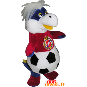 Plush mascot body with a ball and a soccer jersey - MASFR032792 - Mascots unclassified