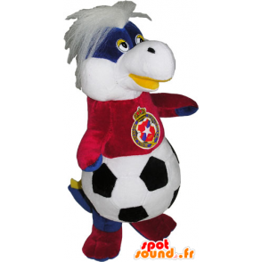 Plush mascot body with a ball and a soccer jersey - MASFR032792 - Mascots unclassified