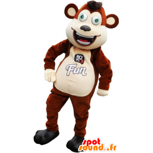 Brown do macaco mascote e bege engraçado - MASFR032793 - macaco Mascotes