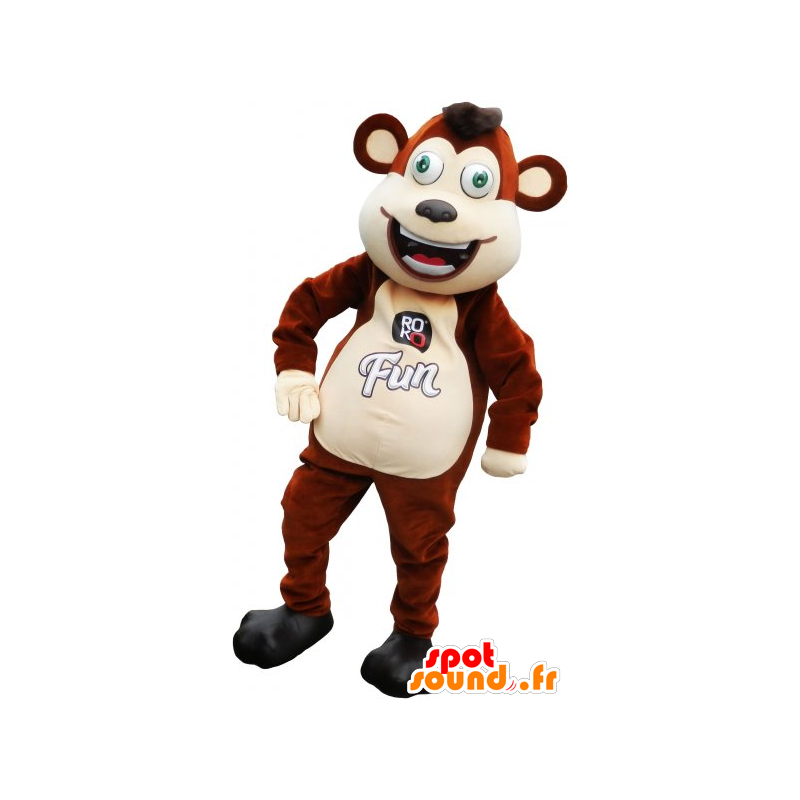 Brown monkey mascot and funny beige - MASFR032793 - Mascots monkey