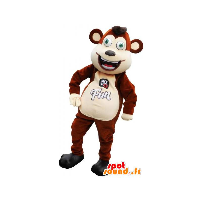 Brown Monkey Mascot a vtipné béžová - MASFR032793 - Monkey Maskoti