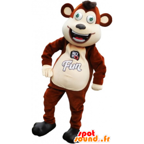 Brown monkey mascot and funny beige - MASFR032793 - Mascots monkey