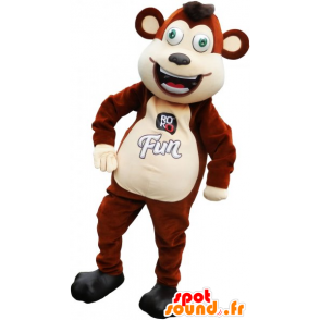 Mascotte de singe marron et beige rigolo - MASFR032793 - Mascottes Singe