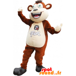 Brown Monkey Mascot en grappige beige - MASFR032793 - Monkey Mascottes