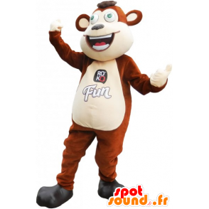 Brown Monkey Mascot og morsom beige - MASFR032793 - Monkey Maskoter