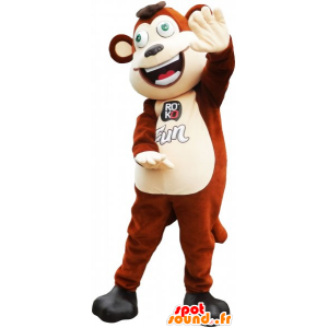 Brown monkey mascot and funny beige - MASFR032793 - Mascots monkey