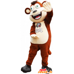 Brown monkey mascot and funny beige - MASFR032793 - Mascots monkey