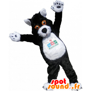 Mascot gran gato blanco y negro. traje de gato - MASFR032794 - Mascotas gato