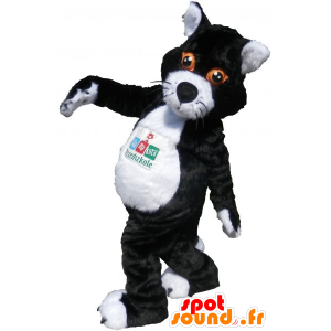 Mascot grande gatto bianco e nero. vestito del gatto - MASFR032794 - Mascotte gatto