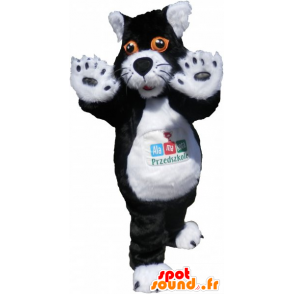 Mascot grande gatto bianco e nero. vestito del gatto - MASFR032794 - Mascotte gatto