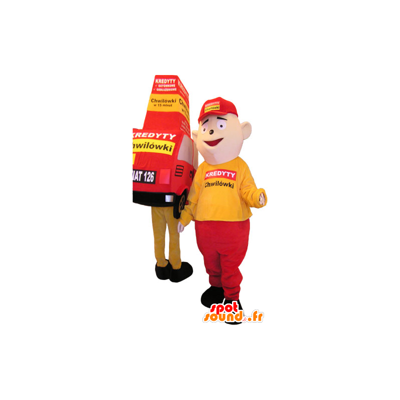 2 mascotas, 1 coche rojo y amarillo y un juego hombre - MASFR032797 - Mascotas humanas