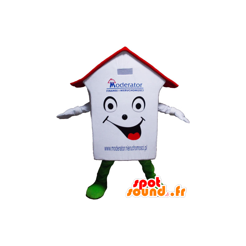 Casa Blanca mascota, rojo y verde, muy sonriente - MASFR032798 - Casa de mascotas