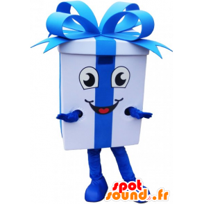 Confezione regalo gigante della mascotte con un bel nastro blu - MASFR032800 - Mascotte di oggetti