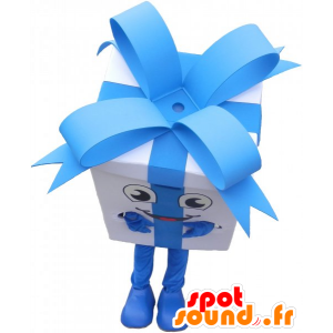 Caja gigante de regalo de la mascota con una cinta bastante azul - MASFR032800 - Mascotas de objetos