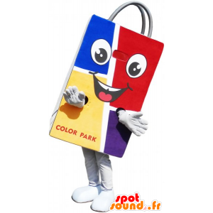 Papirpose af maskot, farverig og smilende - Spotsound maskot