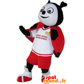 Mascot joaninha vermelha, preto e branco - MASFR032802 - mascotes Insect