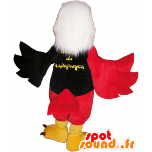 Eagle-Maskottchen weiß, rot und schwarz mit roten Shorts - MASFR032805 - Maskottchen der Vögel