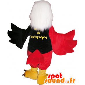 Eagle-Maskottchen weiß, rot und schwarz mit roten Shorts - MASFR032805 - Maskottchen der Vögel