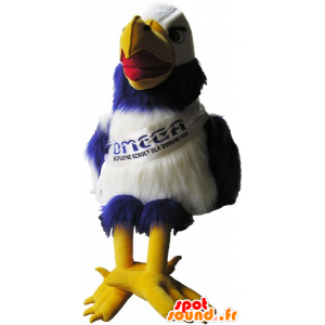 Mascot blauw en wit gier met grote gele poten - MASFR032807 - Mascot vogels