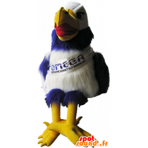 Mascot blue and white vulture with huge yellow legs - MASFR032807 - Mascot of birds