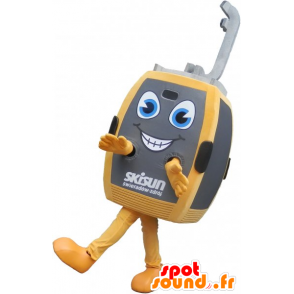 Hytte maskot grå og gul kabel - MASFR032808 - Maskoter gjenstander