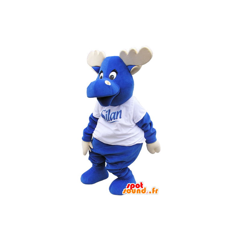 Mascot momentum helemaal blauw met hout en een wit t-shirt - MASFR032813 - Forest Animals