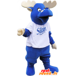 All blue mascot momentum with wood and a white t-shirt - MASFR032813 - Animals of the forest