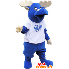 Mascot momentum helemaal blauw met hout en een wit t-shirt - MASFR032813 - Forest Animals