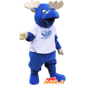 Ímpeto Mascot tudo azul com madeira e uma t-shirt branca - MASFR032813 - Forest Animals